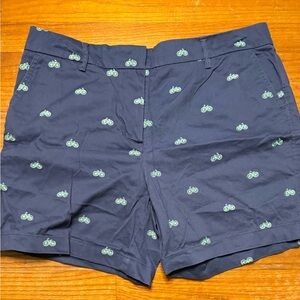 Cambridge Dry Goods Navy Shorts with Green Bicycle Print